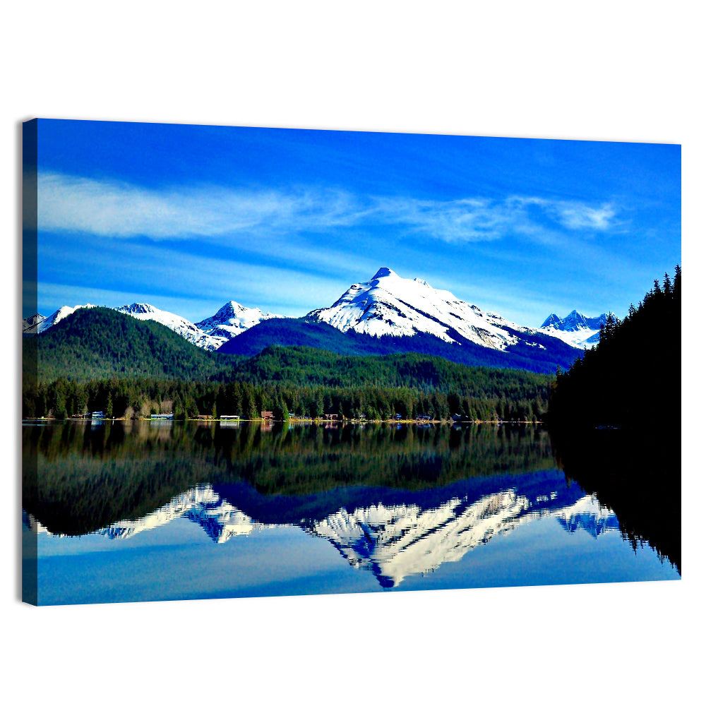 Juneau Mountains Reflection Wall Art, canvas print, landscape