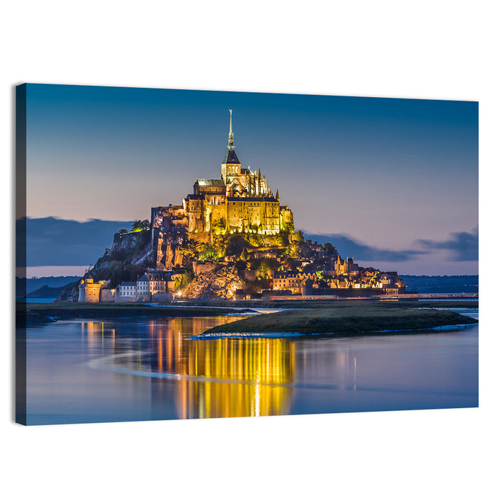 Mont Saint-michel at Dusk Wall Art as a canvas print