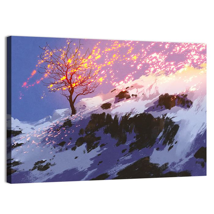 Falling Leaves in Winter Wall Art as a canvas print