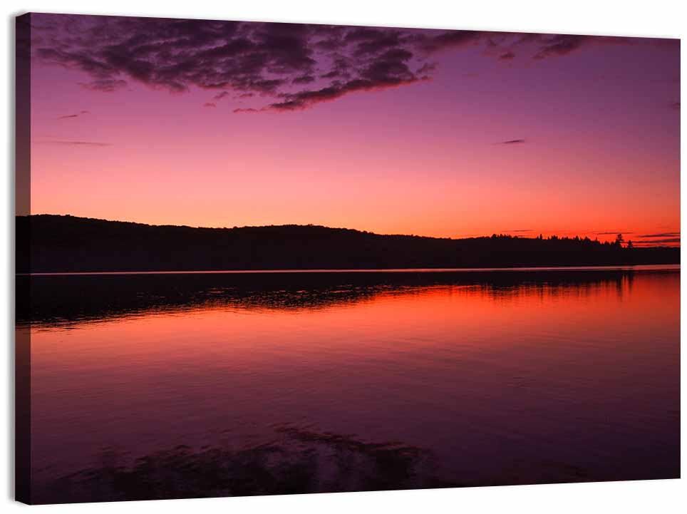 Sunset Over Algonquin Lake Wall Art, canvas print, landscape
