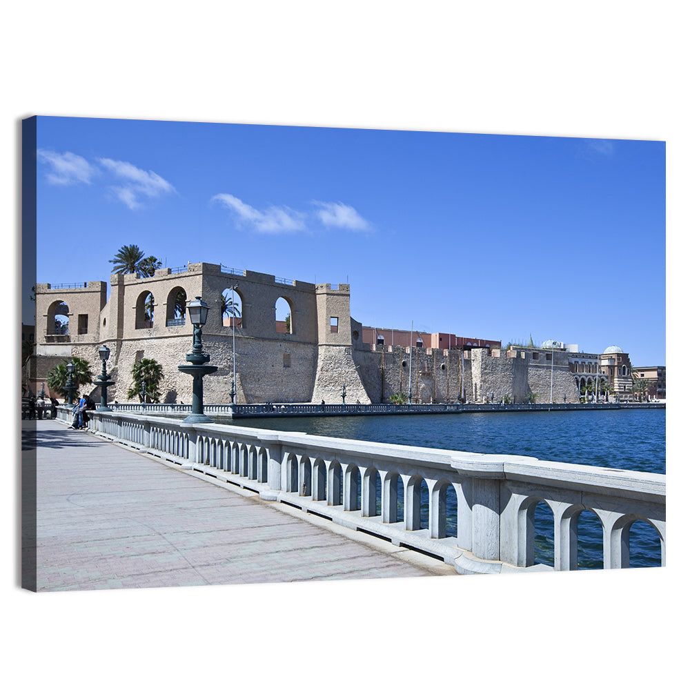 Red Fort Waterfront Wall Art, canvas print, landscape