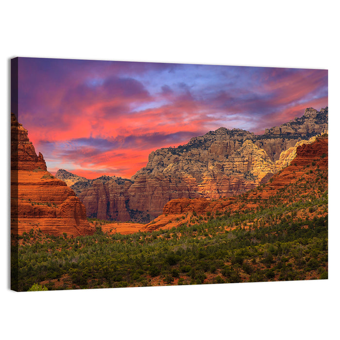 Sedona Red Rocks Sunrise Wall Art as a canvas print
