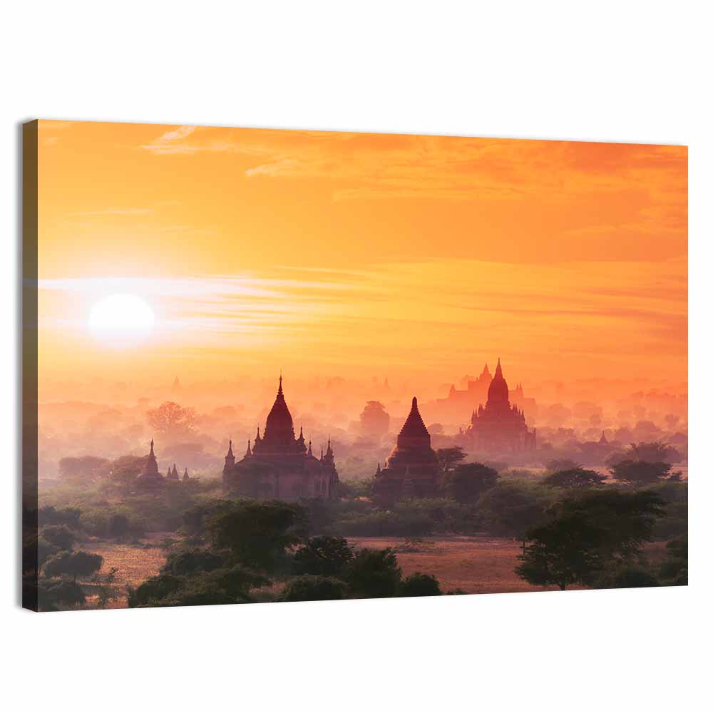 Bagan Pagodas at Sunset Wall Art