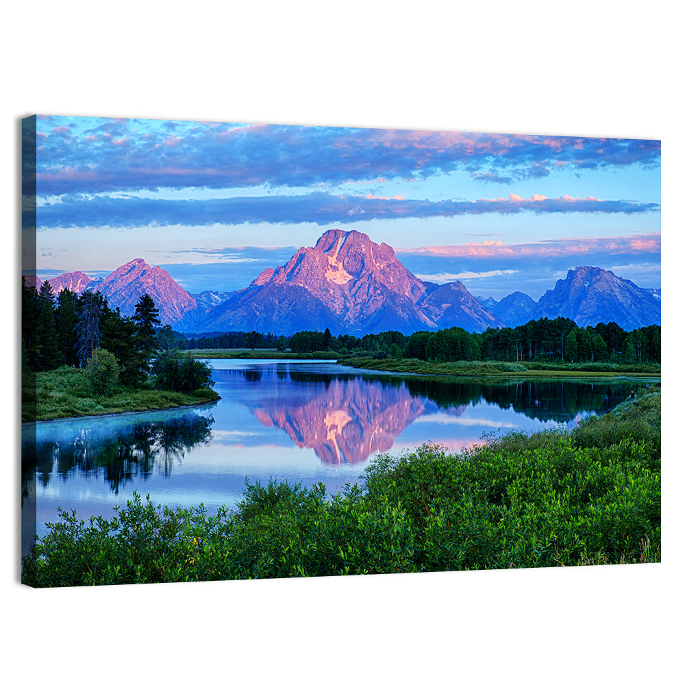 Oxbow Bend Dawn Reflection Wall Art, canvas print, landscape