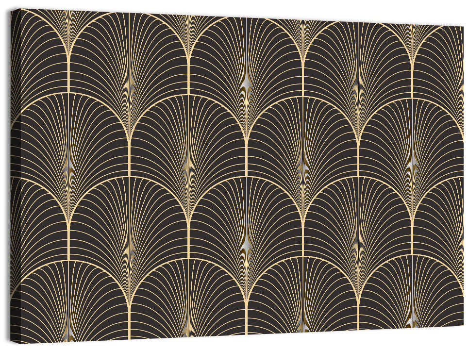 Antique Deco Fan Pattern Wall Art, canvas print, landscape