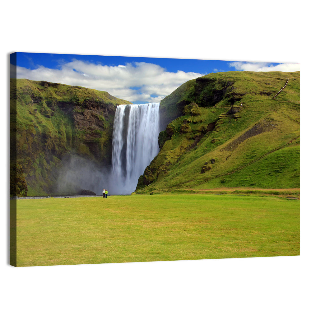 Skógafoss Waterfall Wall Art, canvas print, landscape
