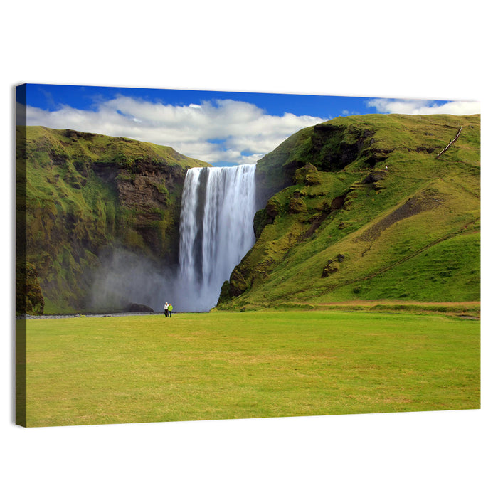 Skógafoss Waterfall Wall Art as a canvas print