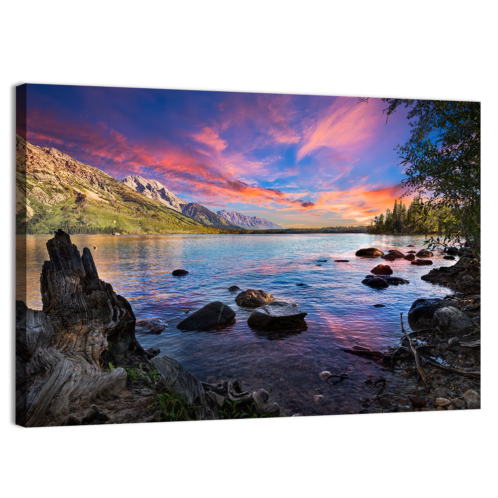Jenny Lake Sunset Wall Art, canvas print, landscape