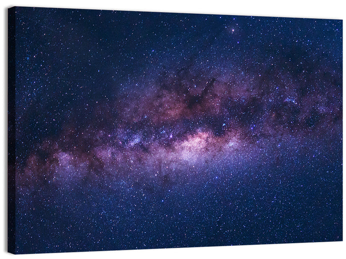 Violet Blue Milky Way Galaxy Wall Art as a canvas print