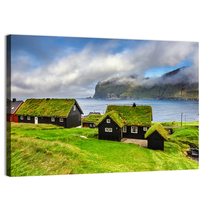 Saksun Village Landscape Wall Art as a canvas print