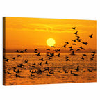 Golden Flock at Sunset Wall Art