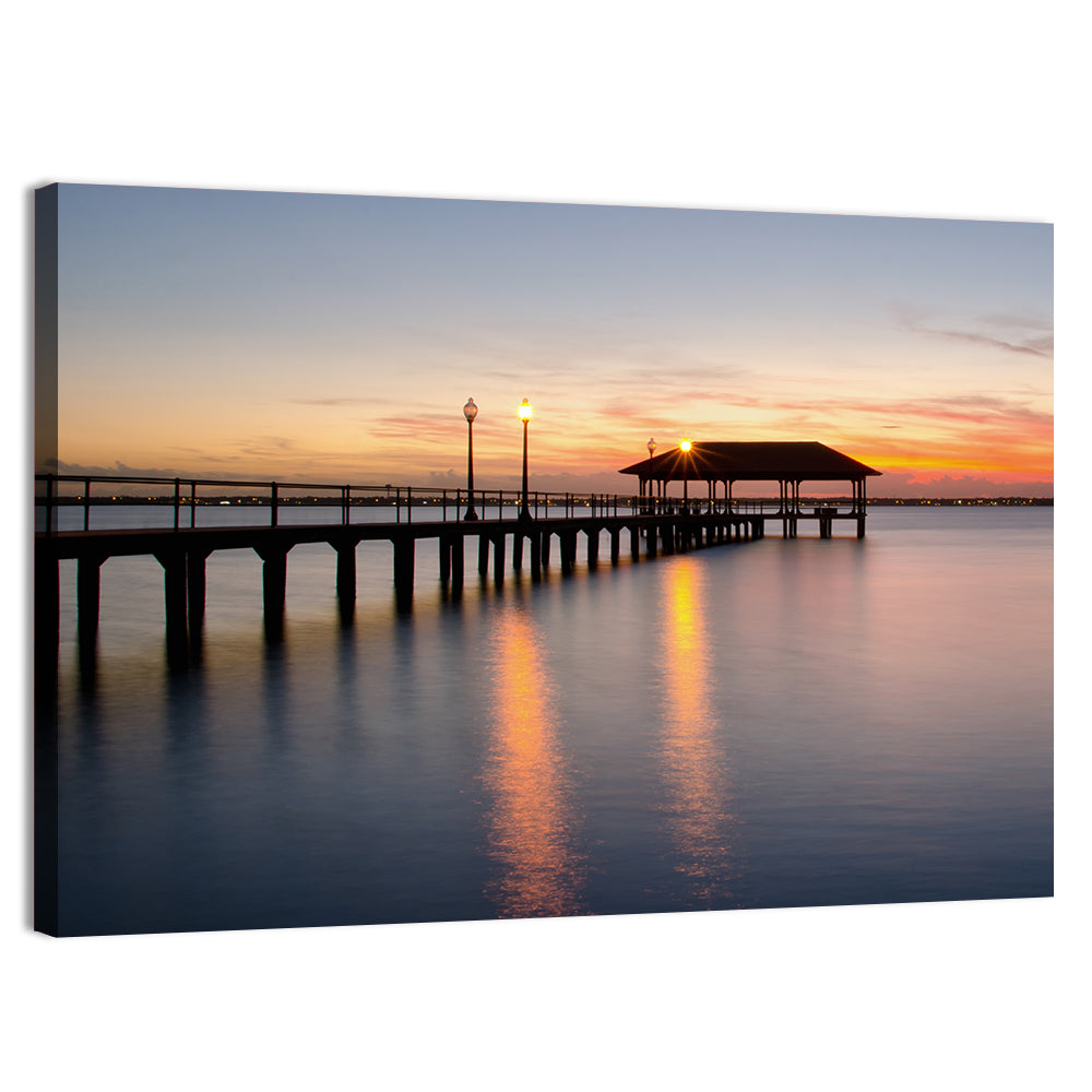 Lake Jackson Pier Sunset Wall Art