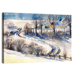Snowy Village Road Wall Art