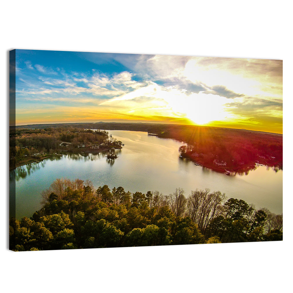 Lake Wylie Golden Sunset Wall Art, canvas print, landscape