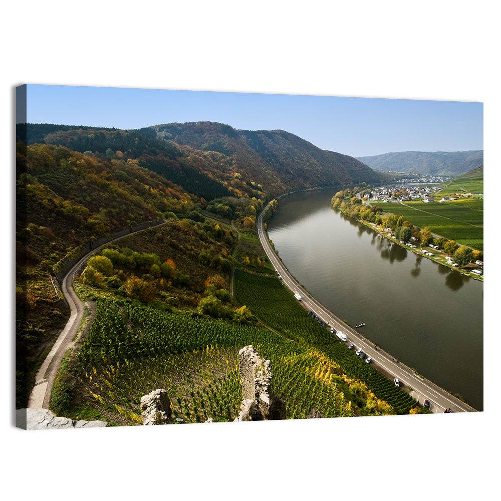 Mosel Valley at Bremm, Germany Wall Art, canvas print, landscape