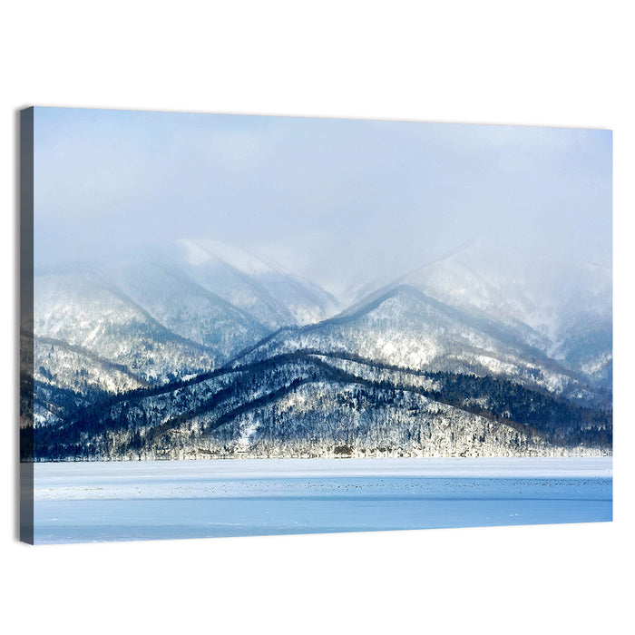 Frozen Lake Kussharo Wall Art as a canvas print