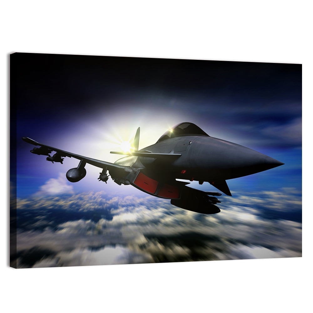 Sunrise Fighter Jet Wall Art