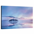 Bled Island Church in Mist Wall Art