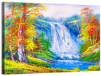 Autumn Waterfall Oil Painting Wall Art