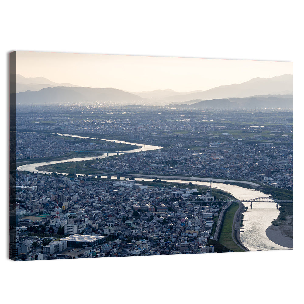Gifu Aerial River View Wall Art