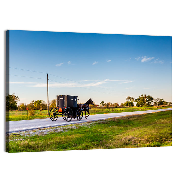 Amish Horse and Buggy, Oklahoma Wall Art as a canvas print