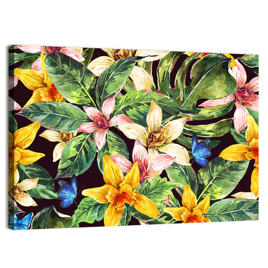 Leaves & Flowers Pattern Wall Art