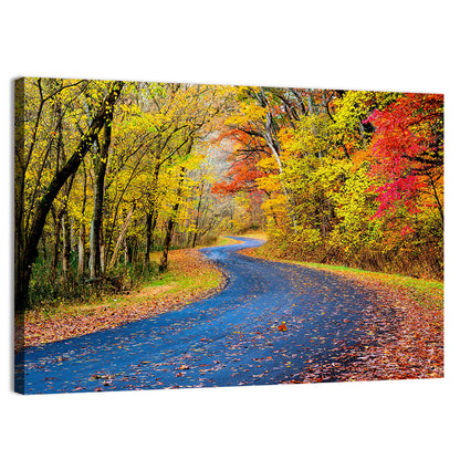 Wet Autumn Road Wall Art