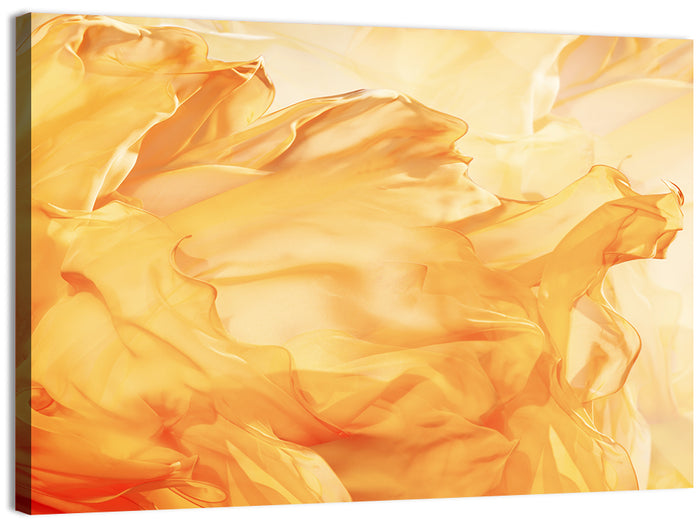 Golden Waving Cloth Abstract Wall Art as a canvas print