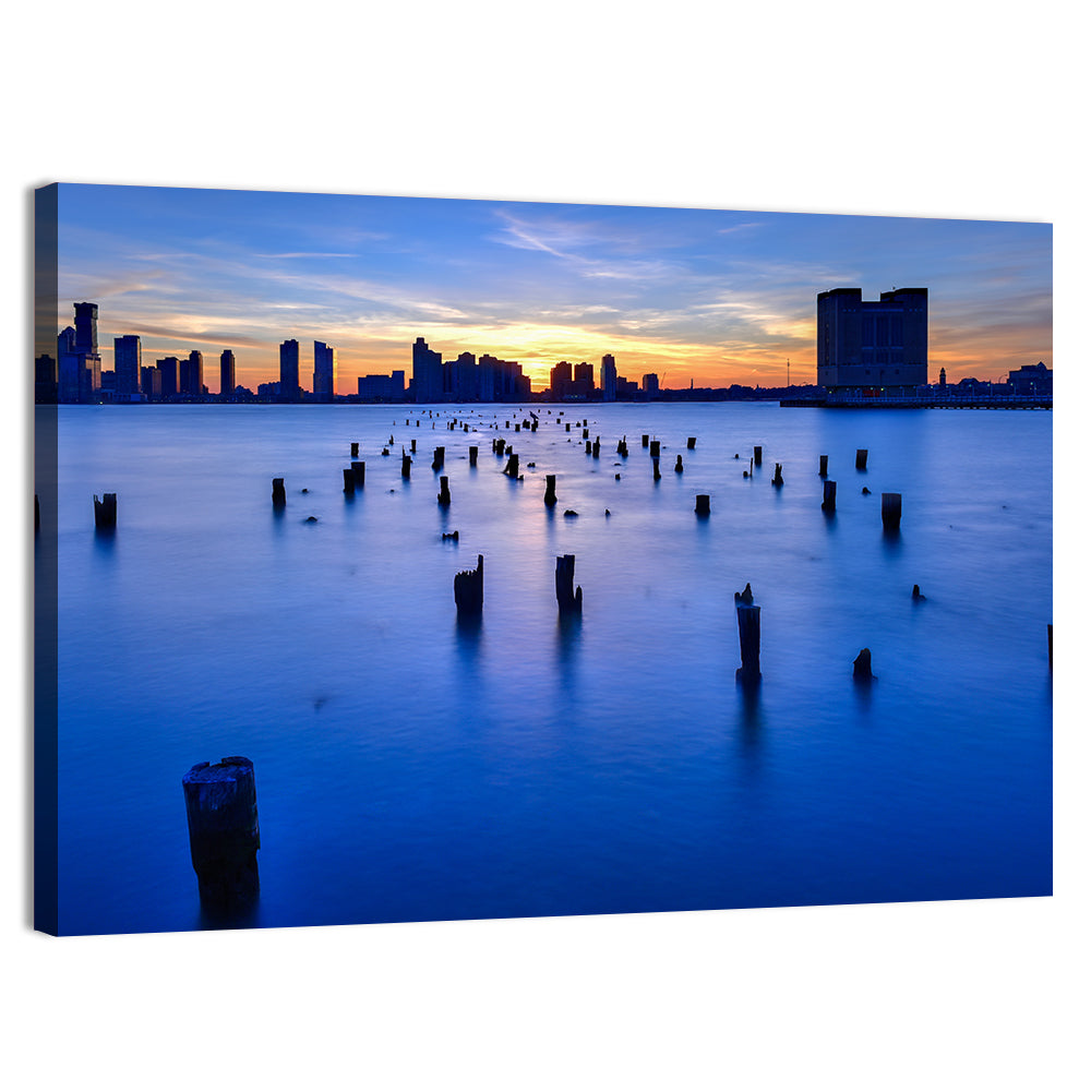 Jersey City Skyline at Dusk Wall Art
