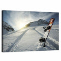 Snowboard on Snow-covered Mountain Slope Wall Art