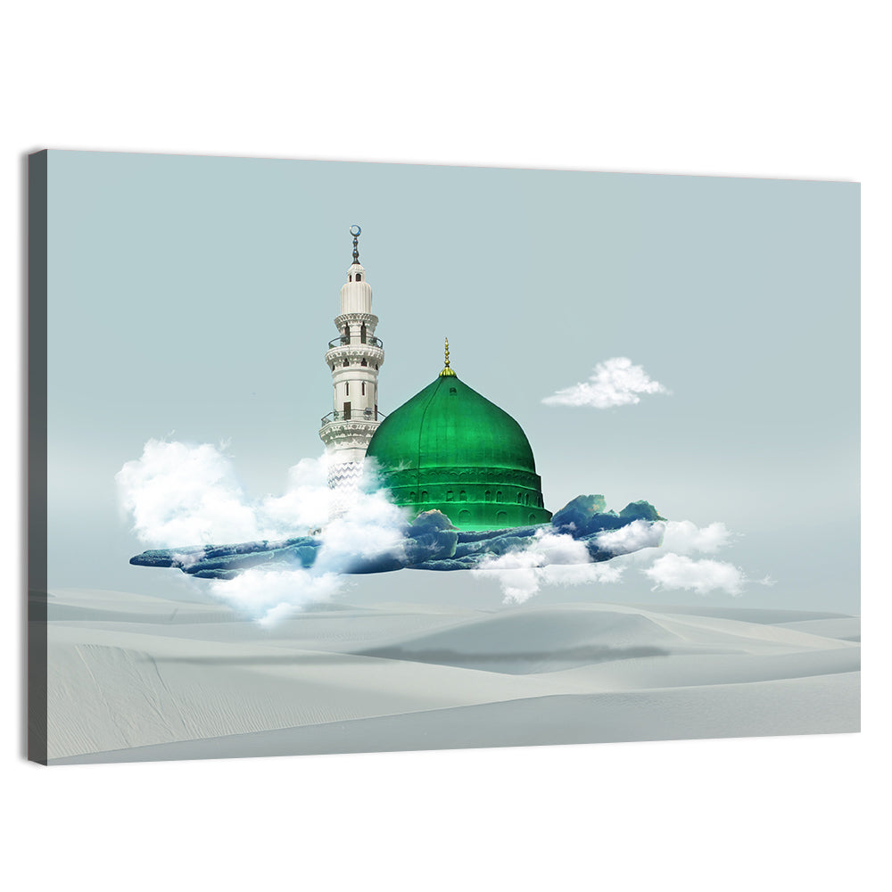 Green Dome of Al-masjid An-nabawi Wall Art