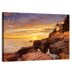 Bass Harbor Head Light at Sunset Wall Art