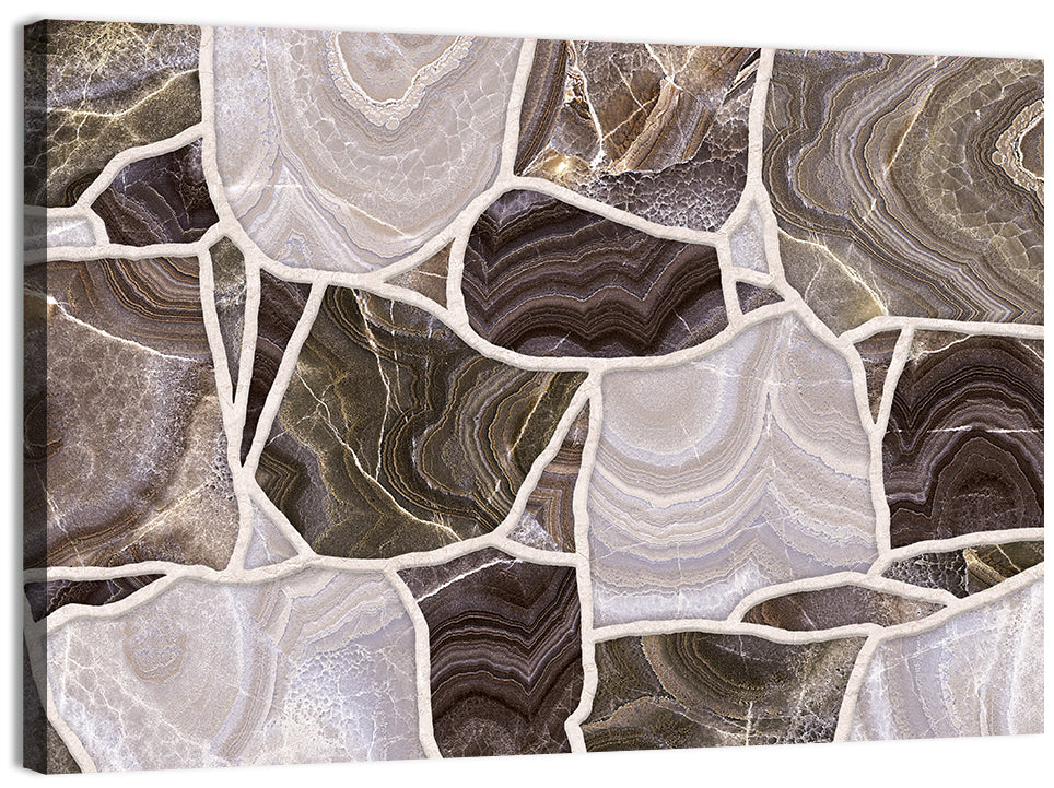 Banded Stone Mosaic Wall Art, canvas print, landscape