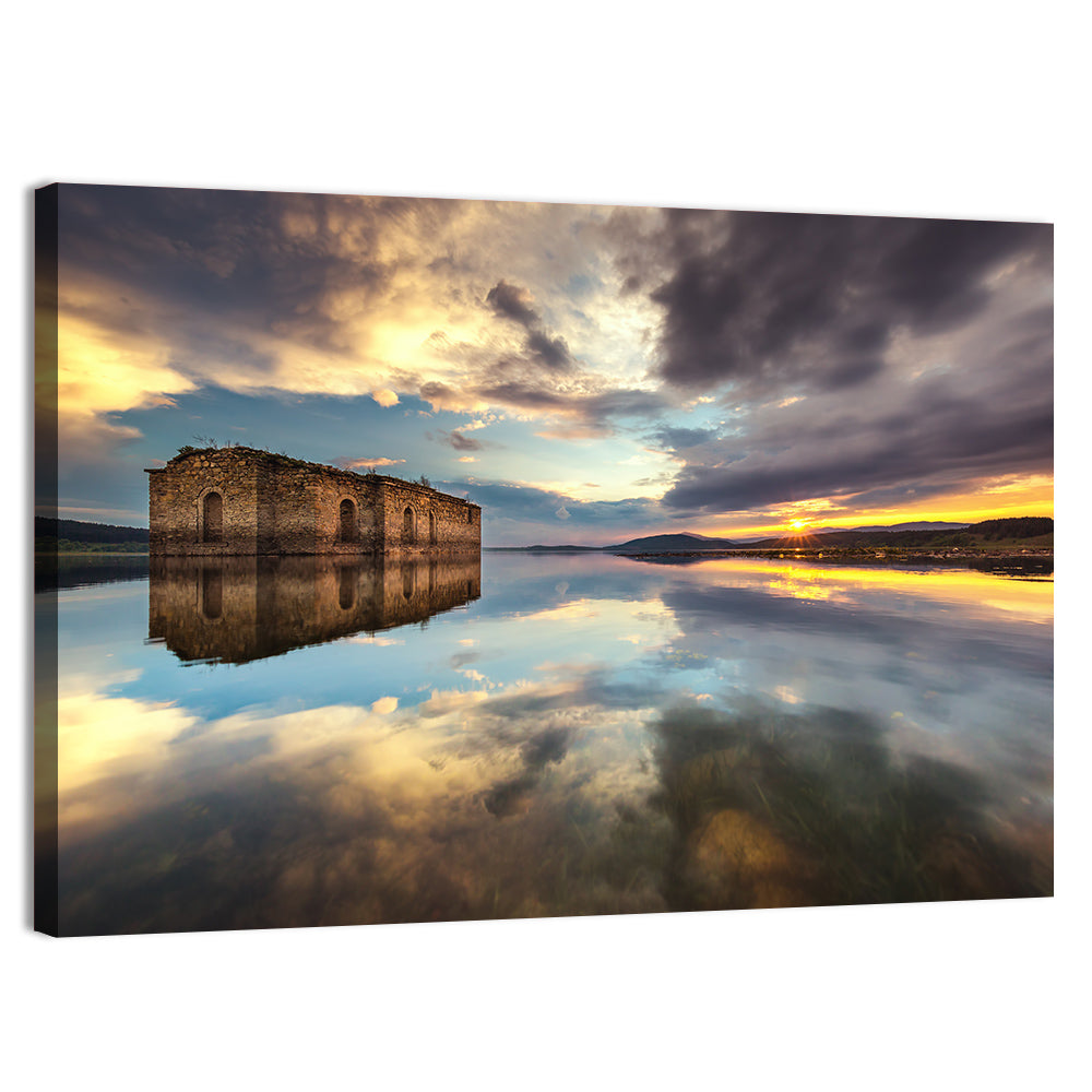 Sunken Church of Saint Ivan Rilski Wall Art, canvas print, landscape