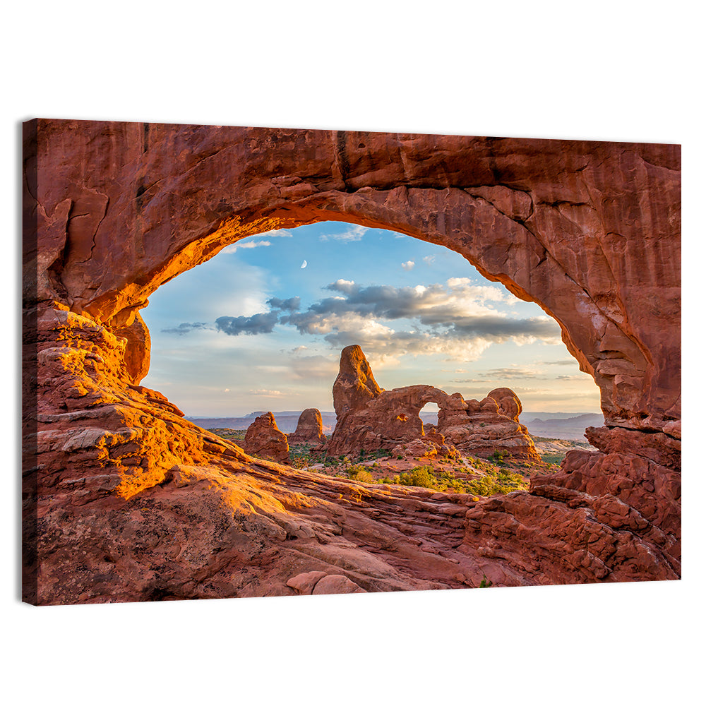 Turret Arch Through North Window Wall Art, canvas print, landscape