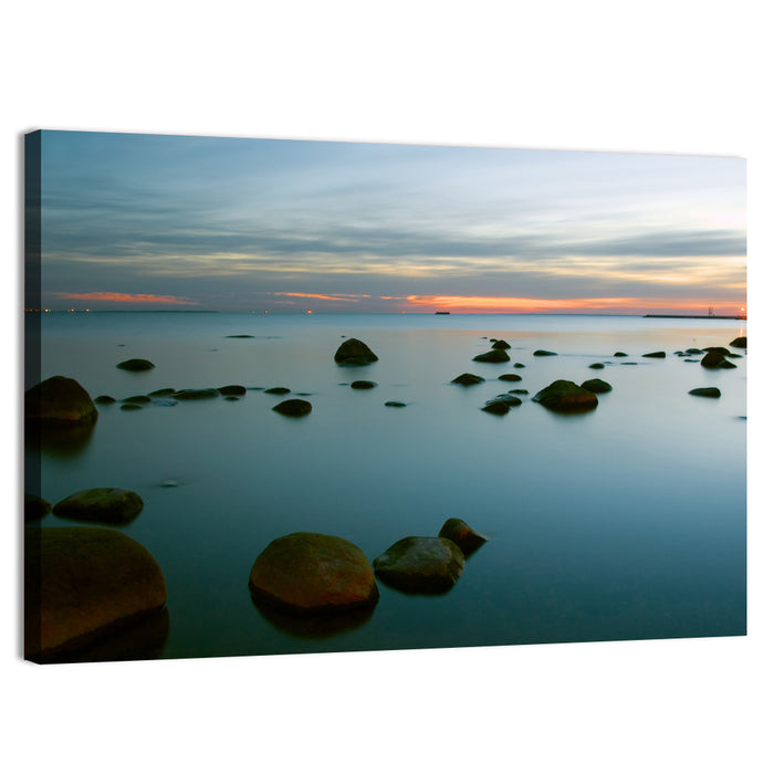 Baltic Sea at Twilight Wall Art as a canvas print