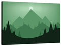 Geometric Mountain Sunset Illustration Wall Art