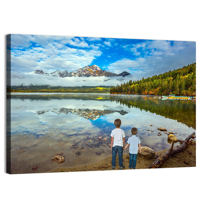 Pyramid Lake Reflection Wall Art as a canvas print