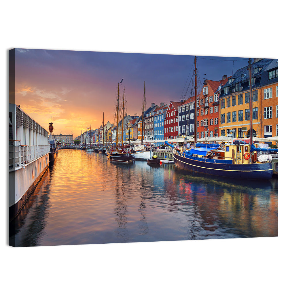 Nyhavn Canal at Sunset Wall Art