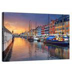 Nyhavn Canal at Sunset Wall Art