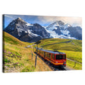 Red Alpine Train at Eiger Wall Art