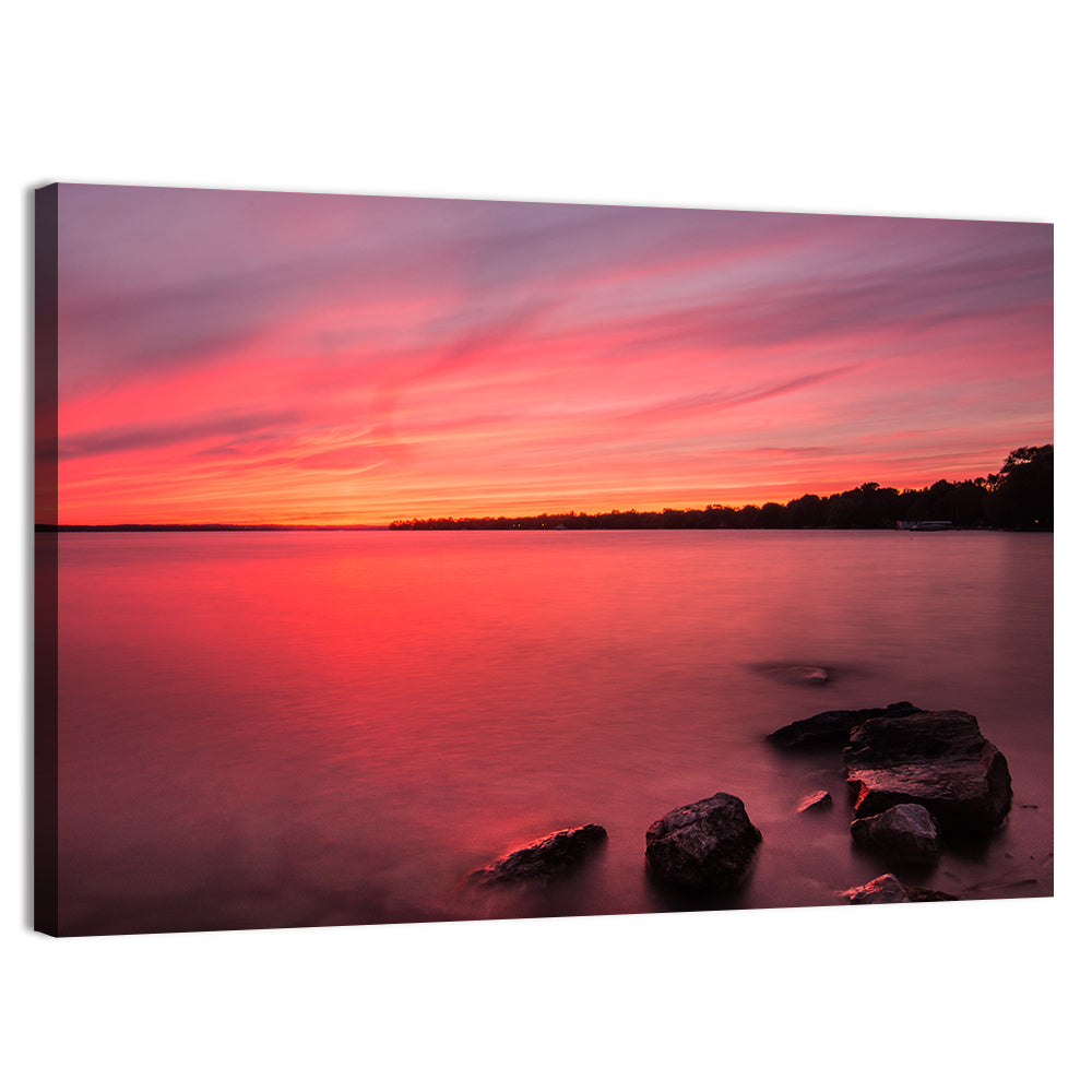 Lake Simcoe Sunset Wall Art, canvas print, landscape