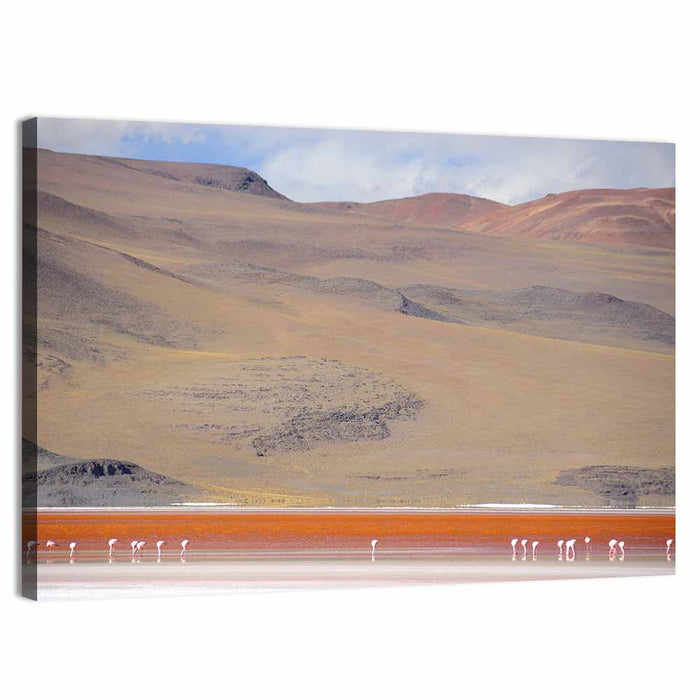Flamingos at Laguna Colorada Wall Art as a canvas print