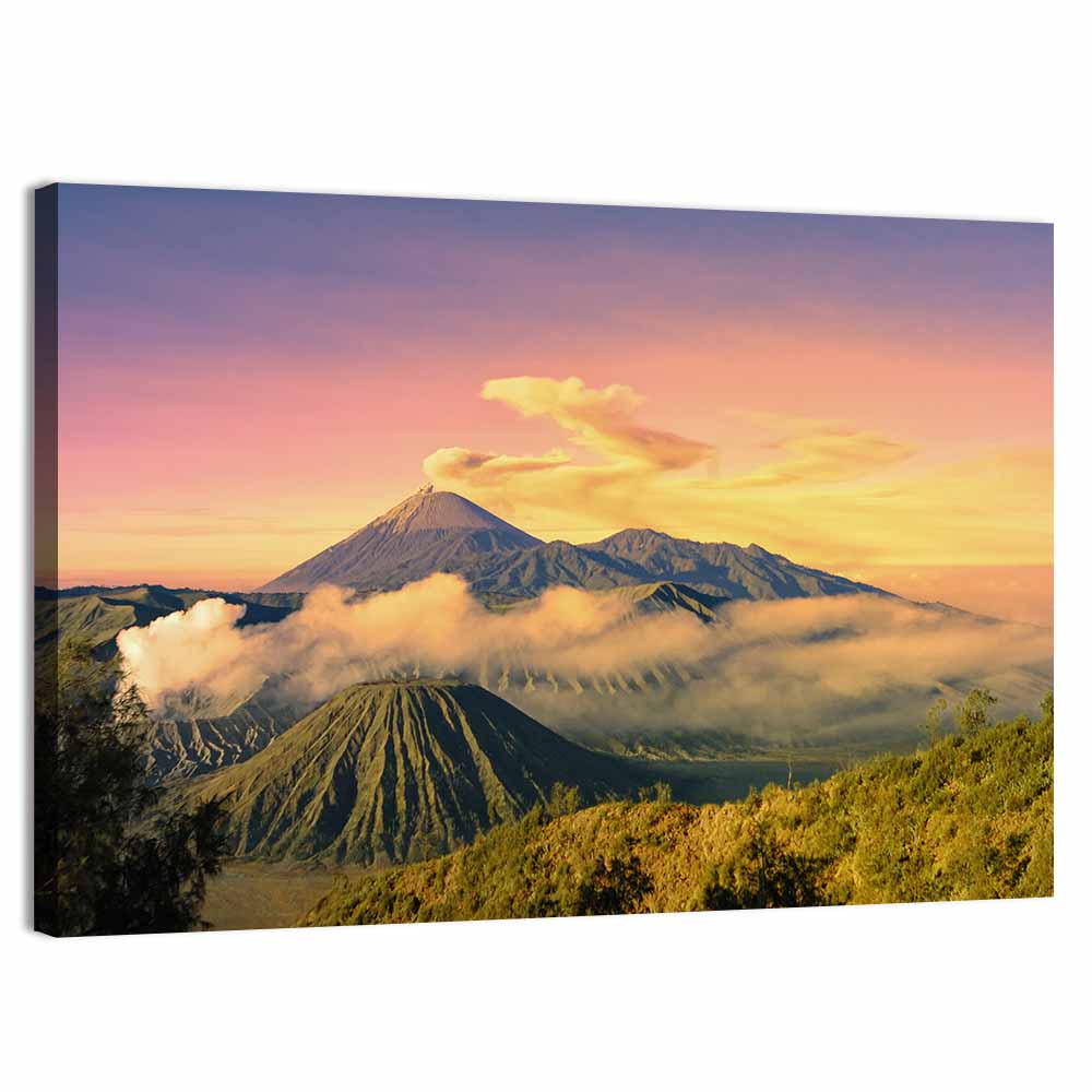 Mount Bromo Sunset Wall Art, canvas print, landscape