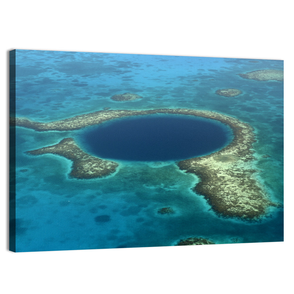 Great Blue Hole Aerial View Belize Wall Art