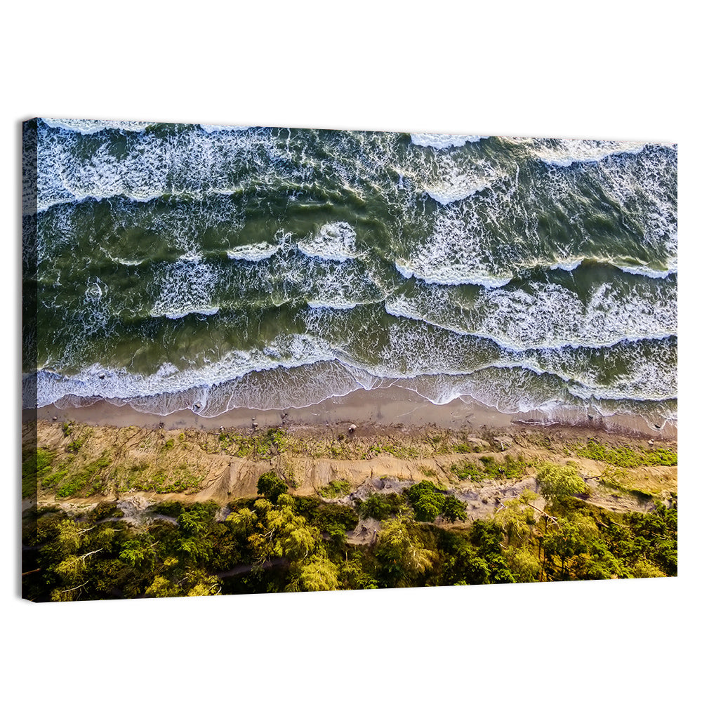 Aerial Waves Over Sandy Cliff Wall Art