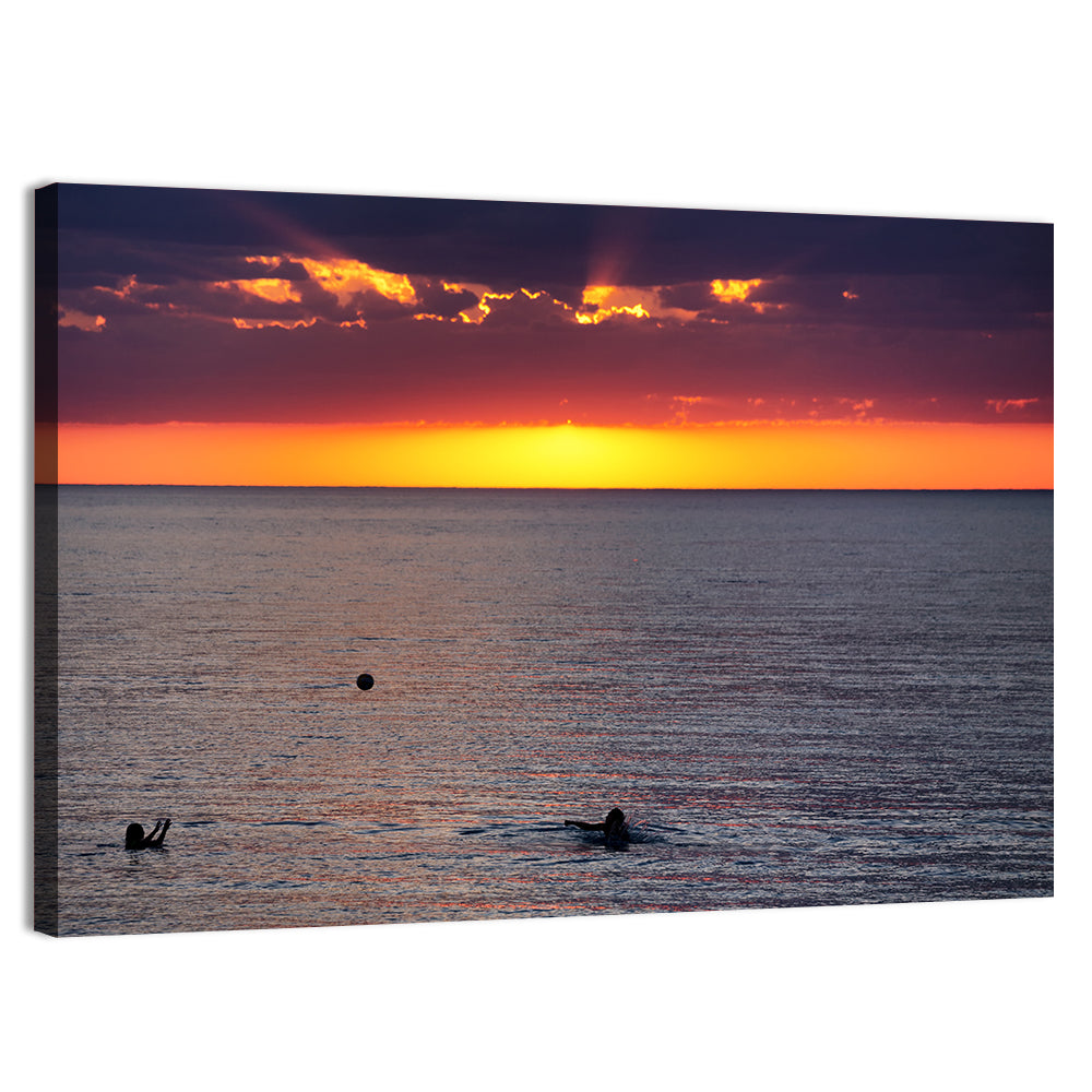 Balkhash Sunset Silhouettes Wall Art