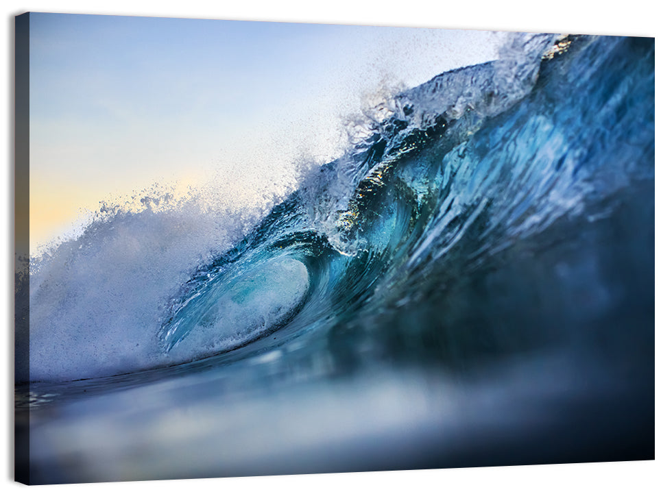 Golden Hour Barrel Wave Wall Art, canvas print, landscape