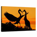 Heron Pair at Sunset Wall Art