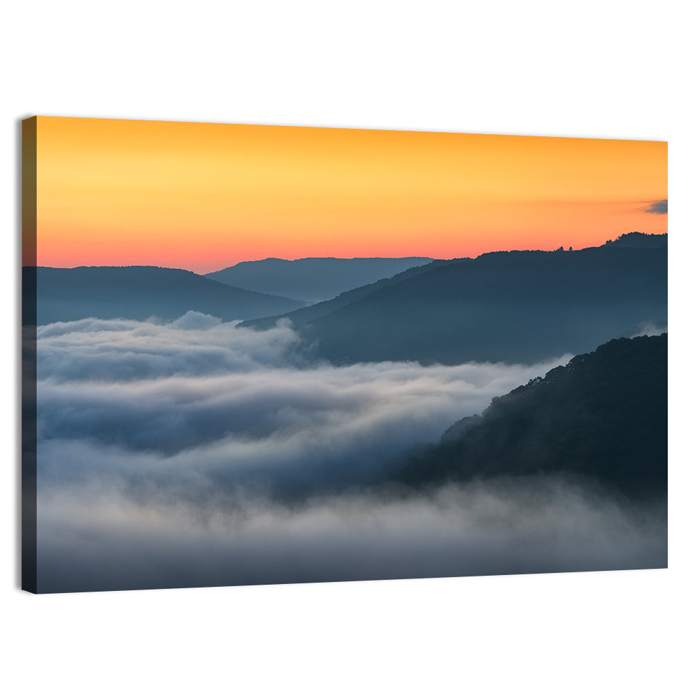 Foggy Mountains West Virginia Wall Art, canvas print, landscape